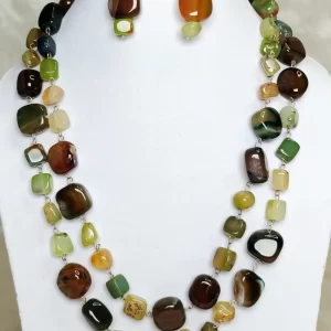 Garden Goddess - DN0505 - 40” of chain linked Onyx tumbles that explore all the nuances and shades of a dappled woodland glade.