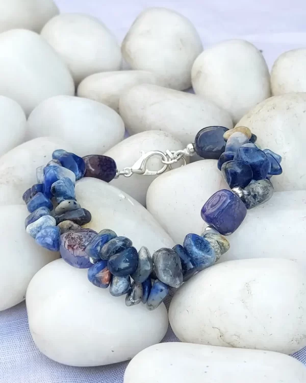 Blue Majesty - DB0039 - Bracelet - Onyx and Agate beads and chips of all shades of weathered blue in a royal ensemble make for a great fashion statement.